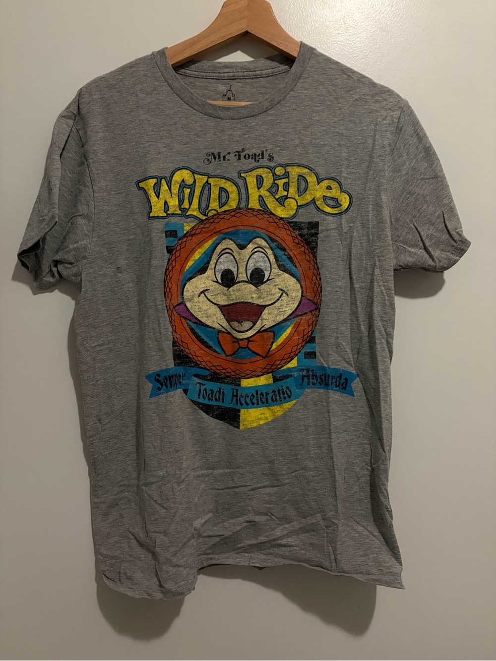 Disneyland Mr. Toad's Wild Ride Graphic Tee - Gray (Washed, Never Worn) - Medium